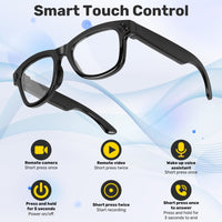 NILUTO Upgraded AI Smart Glasses with Camera 8MP HD1080P Video Glasses with Camera and Audio -Video Recording Glasses with Audio, Video Glasses, Real-Time Translation