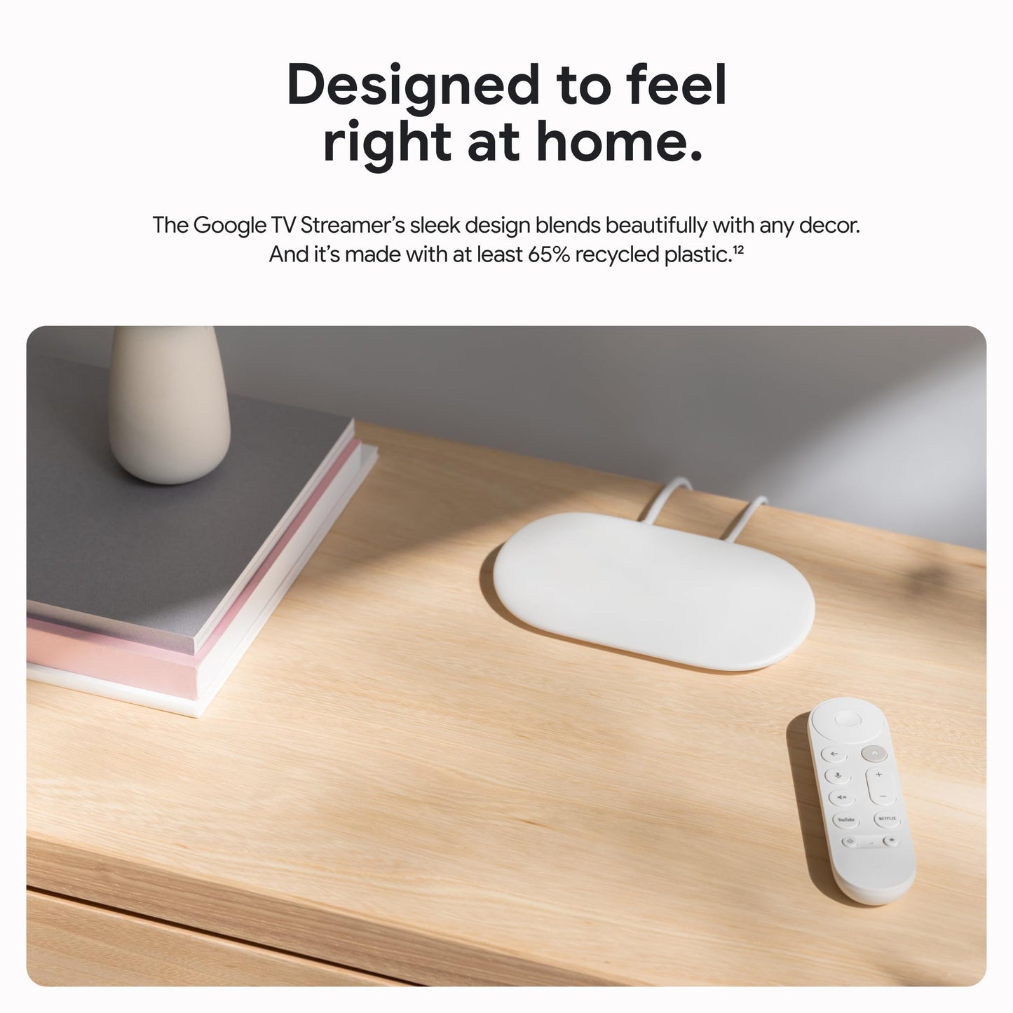 Google TV Streamer 4K - Fast Streaming Entertainment on Your TV with Voice Search Remote - Watch Movies, Shows, Live TV, and Netflix in 4K HDR - Smart Home Control - 32 GB of Storage - Porcelain