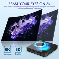 Android TV Box 2025, Android 10.0 TV Box 4GB RAM 32GB ROM AllWinner H616 Quad-Core Support Dual WiFi 2.4G/5G 6K 4K H.265 3D Bluetooth 5.0 Smart Box for TV