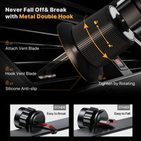 Miracase Phone Holders for Your Car with Metal Hook Clip, Air Vent Cell Phone Stand Car Mount, Universal Automobile Cradle for Garmin GPS Fit iPhone Android and All Smartphones, Dark Black