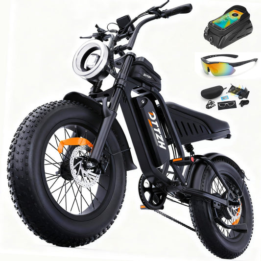 DTTZH F6 1500W Adult Electric Bike, 33MPH Fast E Bikes for Adults Electric, 20" x 4" Fat Tire Ebike, 750W Motor Long Range Electric Mountain Bikes, 48V 15Ah UL 2849 Certified, 60 Miles Range - Black