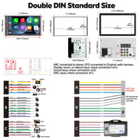 [QLED Screen Upgrade] 7" Double Din Car Stereo with Wireless Apple CarPlay and Android Auto, 240W Powerful Sound, 4.2-Channel Audio Output, Bluetooth, MirrorLink, Backup Camera, AM/FM Car Radio