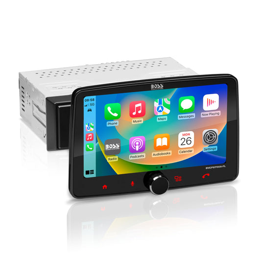 BOSS Audio Systems BVCP9700A-FL Single DIN Car Stereo Wireless Apple CarPlay, Android Auto, 7 Inch Touchscreen, Bluetooth, AM/FM Radio Receiver