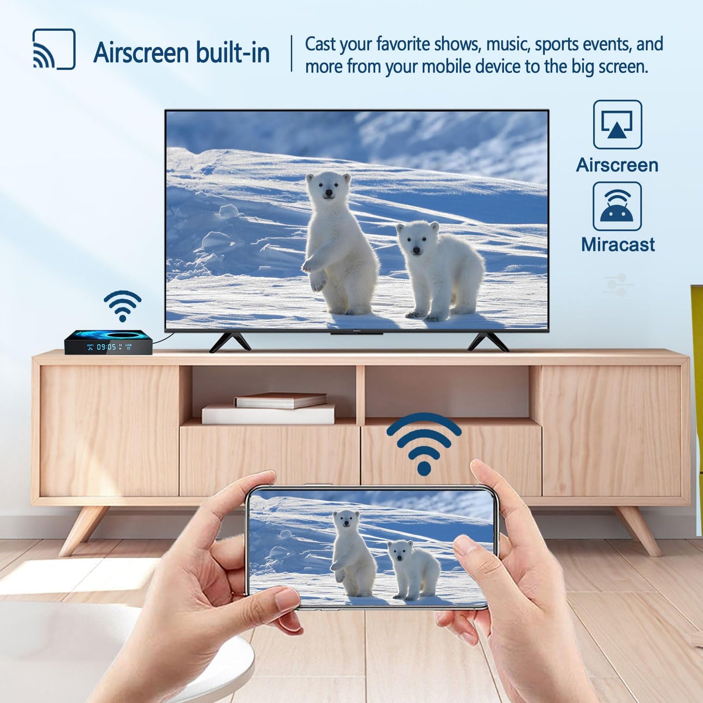 Android TV Box 2025, Android 10.0 TV Box 4GB RAM 32GB ROM AllWinner H616 Quad-Core Support Dual WiFi 2.4G/5G 6K 4K H.265 3D Bluetooth 5.0 Smart Box for TV