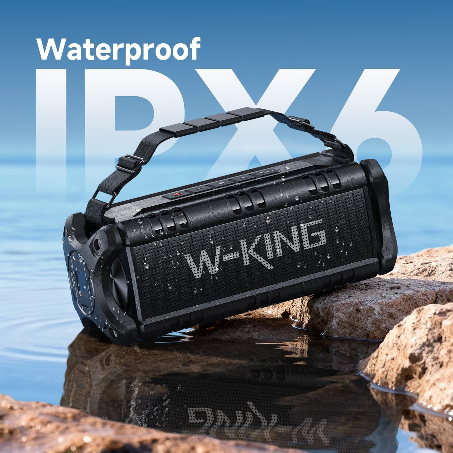 W-KING Bluetooth Speaker, 90W Max Portable Outdoor Speaker Loud, IPX6 Waterproof/50W Deep Bass Subwoofer/40H/EQ/Dual Pairing/TF/AUX, Large Boombox Speakers Bluetooth Wireless for Party/Beach/Jobside - Volt-Edge Technologies®