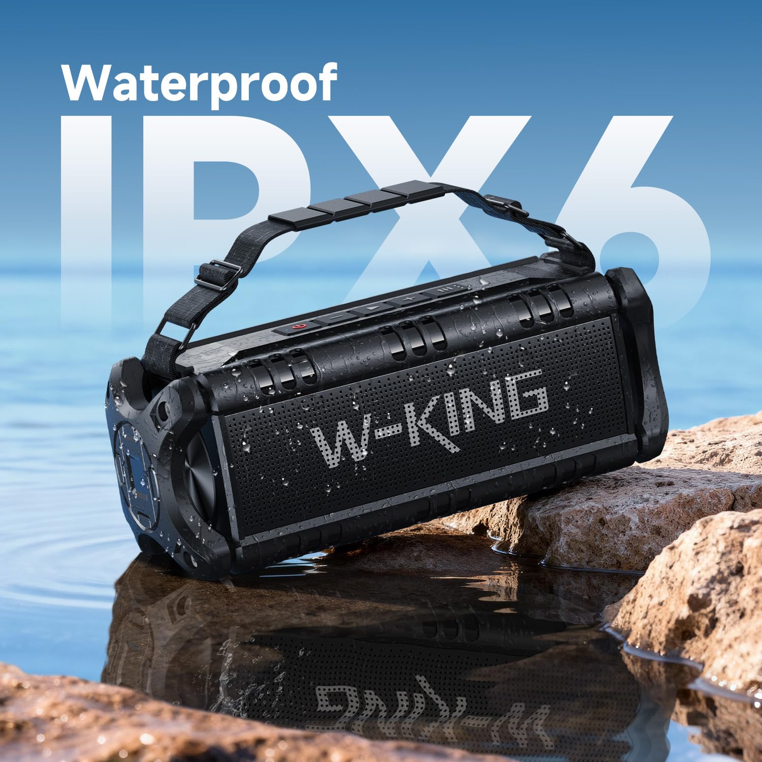 W-KING Bluetooth Speaker, 90W Max Portable Outdoor Speaker Loud, IPX6 Waterproof/50W Deep Bass Subwoofer/40H/EQ/Dual Pairing/TF/AUX, Large Boombox Speakers Bluetooth Wireless for Party/Beach/Jobside - Volt-Edge Technologies®