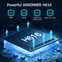 Android TV Box 2025, Android 10.0 TV Box 4GB RAM 32GB ROM AllWinner H616 Quad-Core Support Dual WiFi 2.4G/5G 6K 4K H.265 3D Bluetooth 5.0 Smart Box for TV