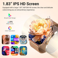 Trendia Smart Watches for Women, 1.83" HD Fitness Tracker (Answer/Make Calls), 120+ Sport Modes with Heart Rate/Sleep Monitor, IP68 Waterproof, Fitness Watch for iOS Android, Gold