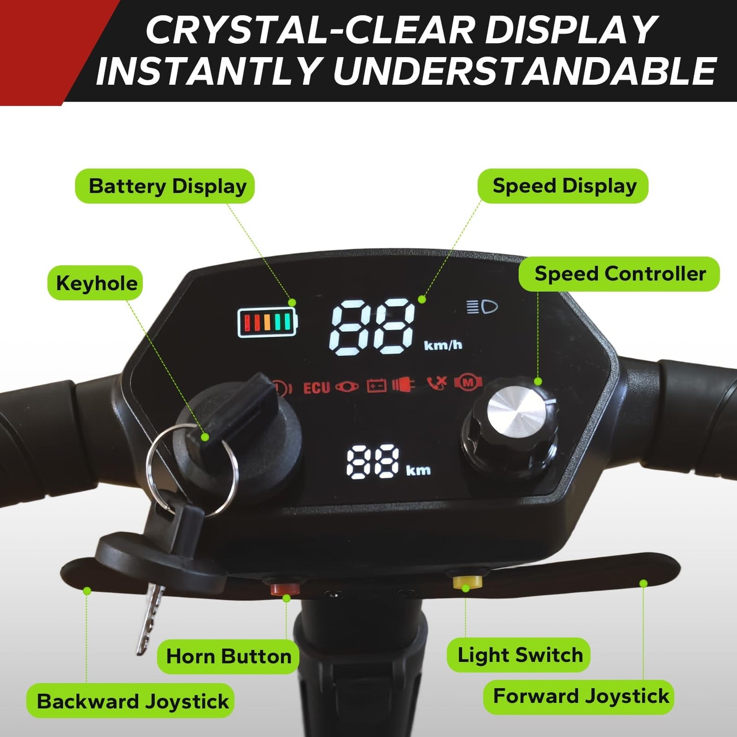 MediHoist Ultra Lightweight Foldable Electric Mobility Scooter for Adults & Seniors 24 Miles Range, 37.5 lbs Aluminum Frame, Airline Approved, Portable Scooter YL-985S