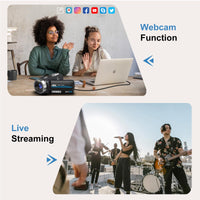 4K Camcorder Video Camera Ultra HD 80MP Vlogging Camera for YouTube IR Night Vision Camera 18X Digital Zoom 3.0 IPS Screen Video Recorder with 32GB SD Card, 2 Batteries, Remote Control, and Stabilizer