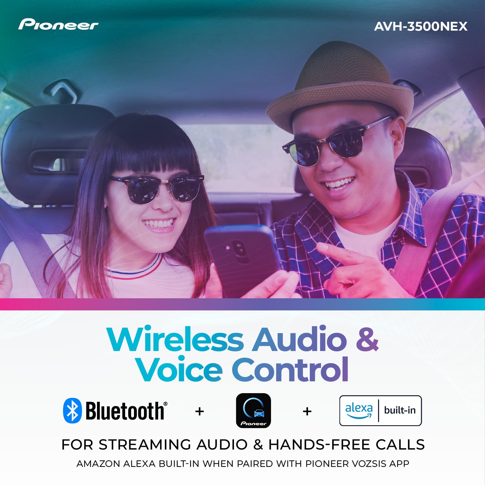 Pioneer AVH-3500NEX 7" Motorized Touchscreen, Single Din – Wired Apple CarPlay & Android Auto, Bluetooth, Backup Camera, HD Radio, SiriusXM, FLAC, Hi-Volt RCA