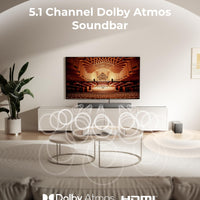 ULTIMEA 5.1CH Surround Sound Bar with Subwoofer, Dolby Atmos, VoiceMX, BassMX, APP, 300W Soundbar for Smart TV, Home Theater Surround Sound System for TV, BT 5.4, Poseidon M60 (2025 Model) - Volt-Edge Technologies®