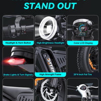 DTTZH F6 1500W Adult Electric Bike, 33MPH Fast E Bikes for Adults Electric, 20" x 4" Fat Tire Ebike, 750W Motor Long Range Electric Mountain Bikes, 48V 15Ah UL 2849 Certified, 60 Miles Range - Black