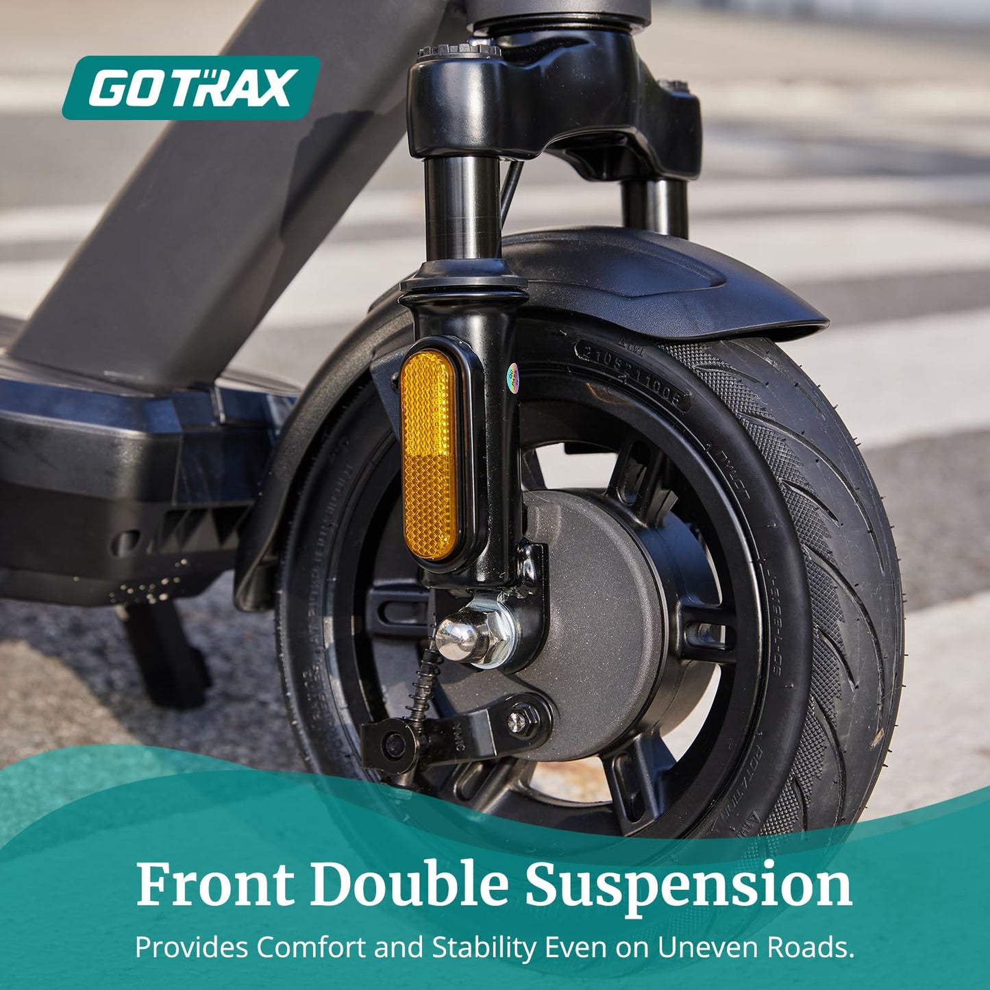 Gotrax Eclipse Electric Scooter, 10" Solid Tire, Max 20Mph Speed and 28Mile Range 500W Motor with Front Double Suspension Commuting EScooter for Adult, Black