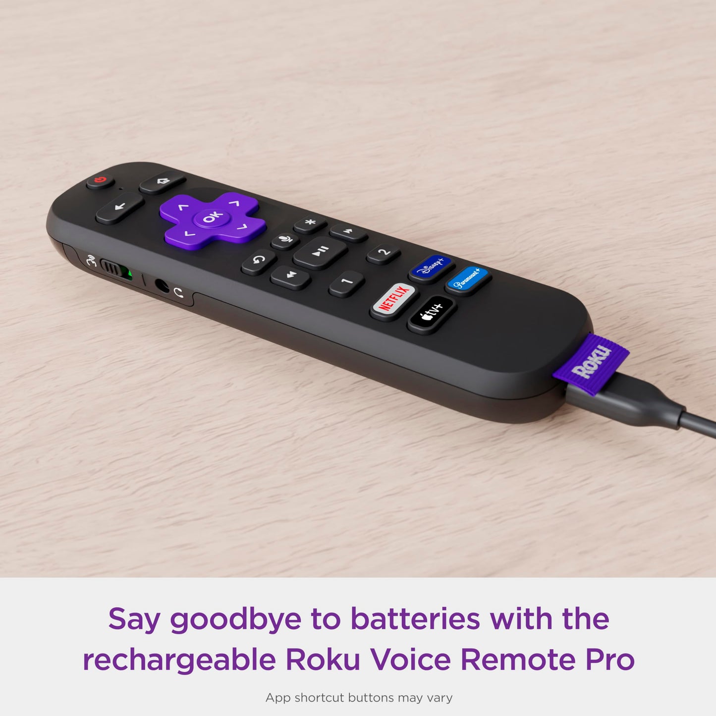 Roku Voice Remote Pro | Rechargeable with Hands-free Voice Controls, Headphone Mode & Lost Device Locator - Compatible with RokuTV, Players & Audio Devices
