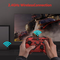 GMVOX Wireless Controller for XBOX, Gaming Controller Support Turbo/3.5MM Audio Jack/Dual Vibration, Controller Compatible with XBOX One/ One S/X, XBOX Series S/X, PC, IOS, Android Platforms,with 2.4g Adapter,Camo Red