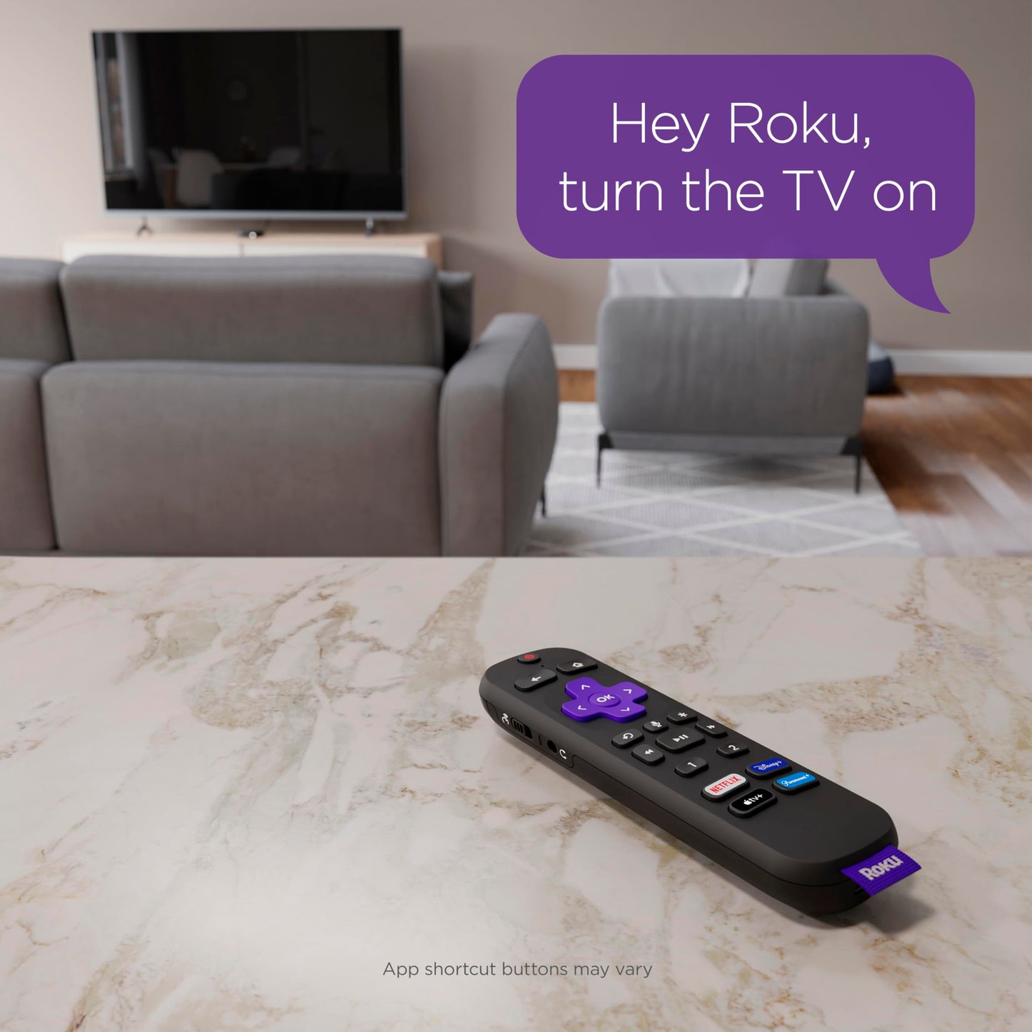 Roku Voice Remote Pro | Rechargeable with Hands-free Voice Controls, Headphone Mode & Lost Device Locator - Compatible with RokuTV, Players & Audio Devices