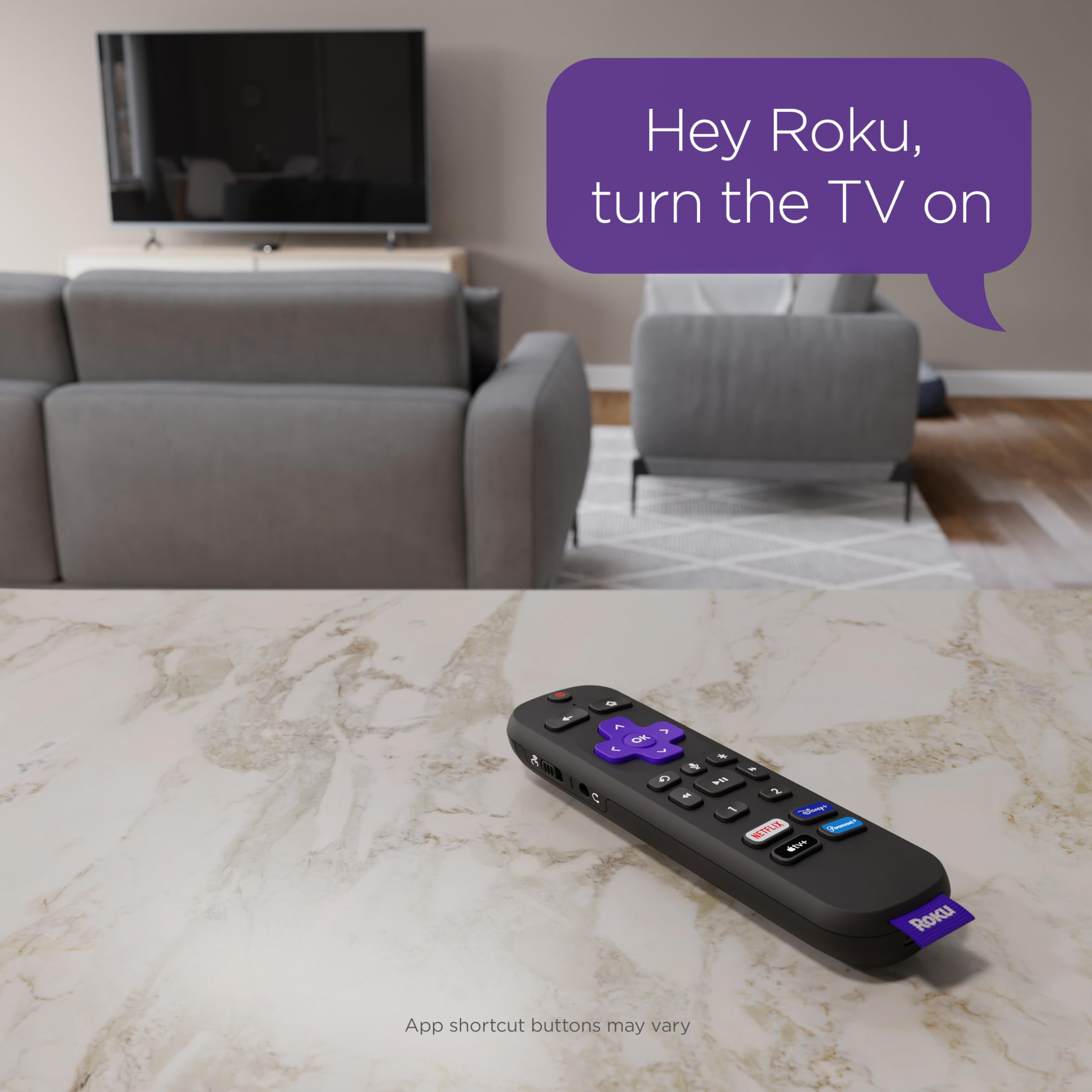 Roku Voice Remote Pro | Rechargeable with Hands-free Voice Controls, Headphone Mode & Lost Device Locator - Compatible with RokuTV, Players & Audio Devices
