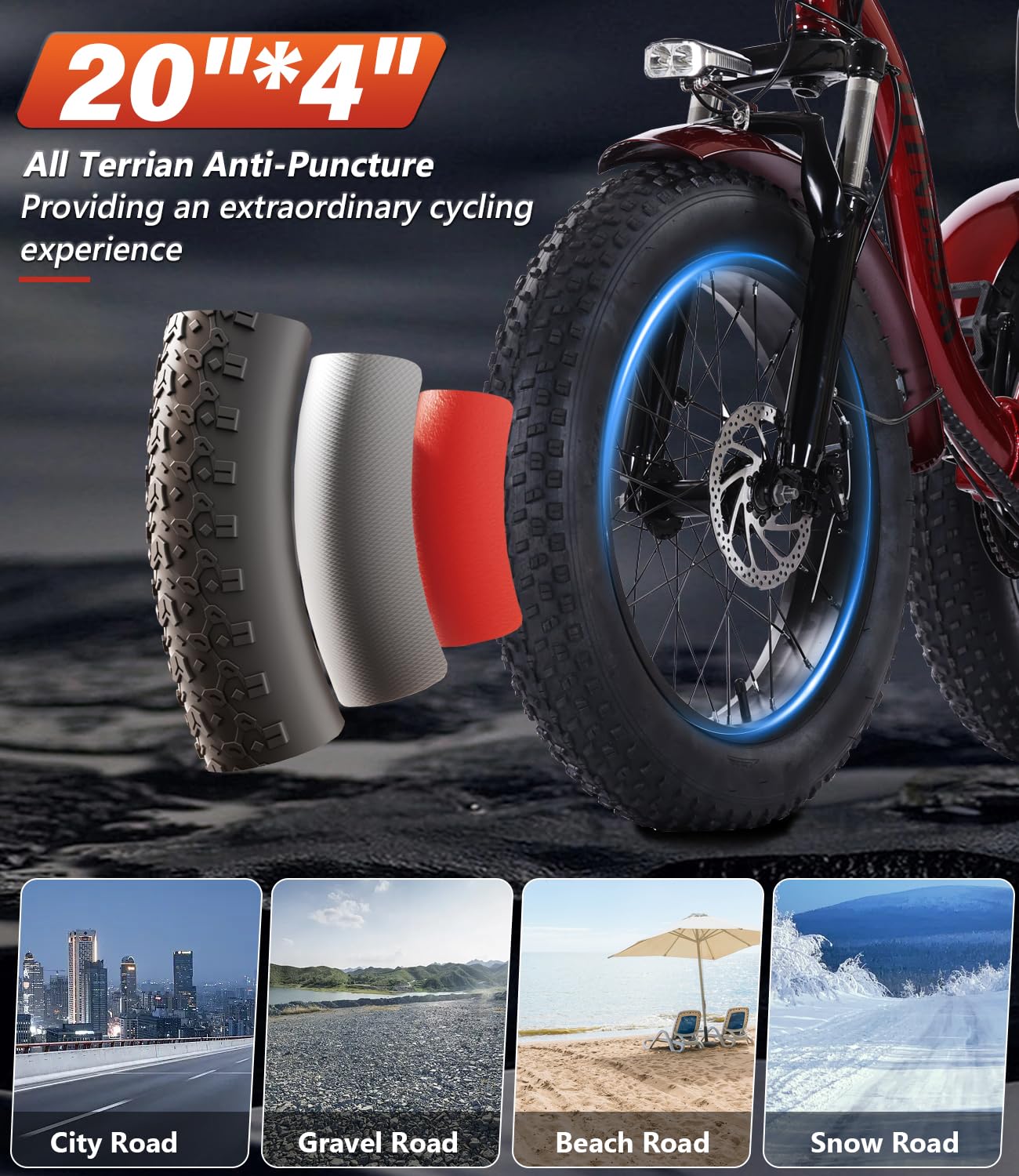 Adult Electric Tricycle 85% Pre-Assembled! Two-Person Electric Tricycle Senior Mobility Scooter Features Dual Storage Baskets & Rear Seat 500W Motor 48V 20Ah Battery（red）