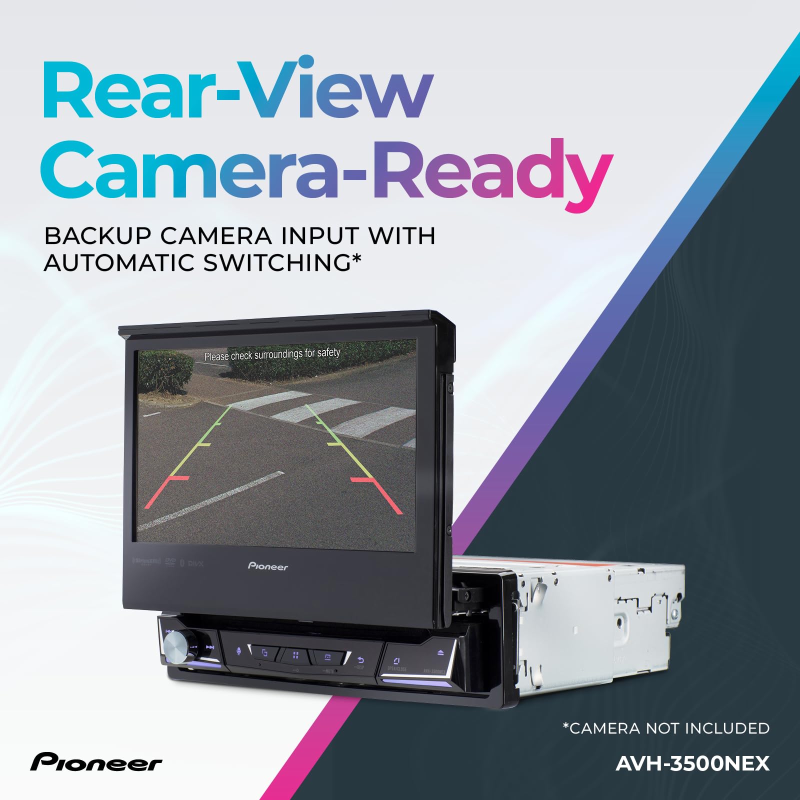 Pioneer AVH-3500NEX 7" Motorized Touchscreen, Single Din – Wired Apple CarPlay & Android Auto, Bluetooth, Backup Camera, HD Radio, SiriusXM, FLAC, Hi-Volt RCA