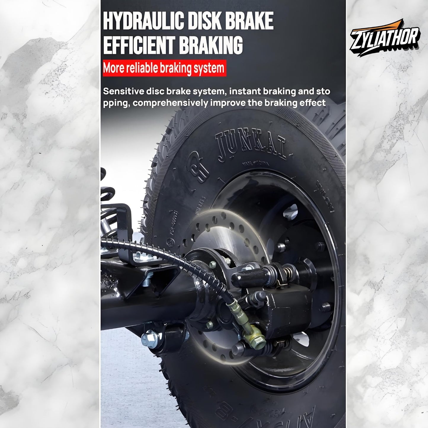 Zyliathor Electric Go Kart Adults/Kids Off-Road 48V 1500W Motor 12-31MPH, 8'' Alum Wheels, 10.4Ah(12+Mi) 440lbs, 3-Speed LED & Charger (Black)