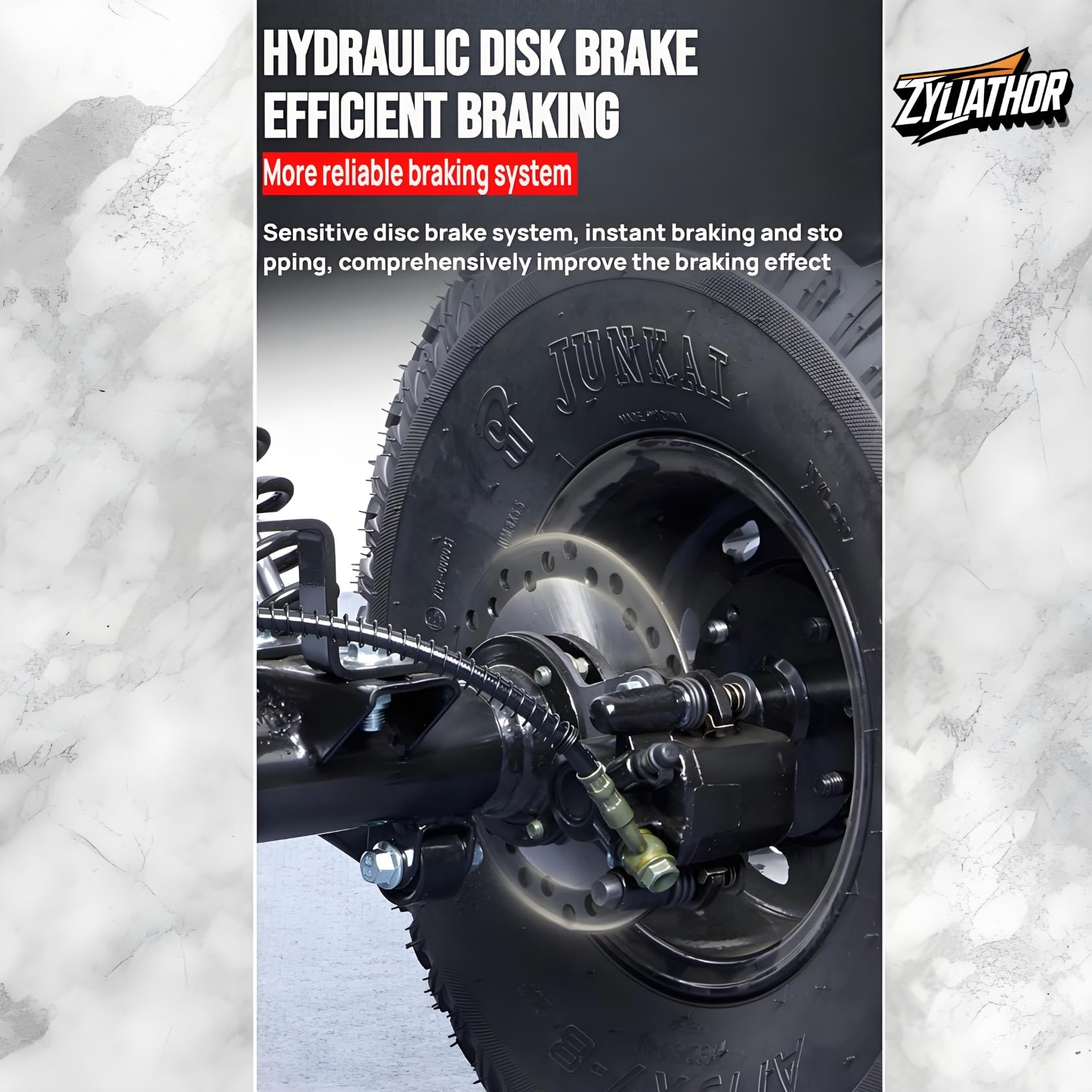 Zyliathor Electric Go Kart Adults/Kids Off-Road 48V 1500W Motor 12-31MPH, 8'' Alum Wheels, 10.4Ah(12+Mi) 440lbs, 3-Speed LED & Charger (Black)