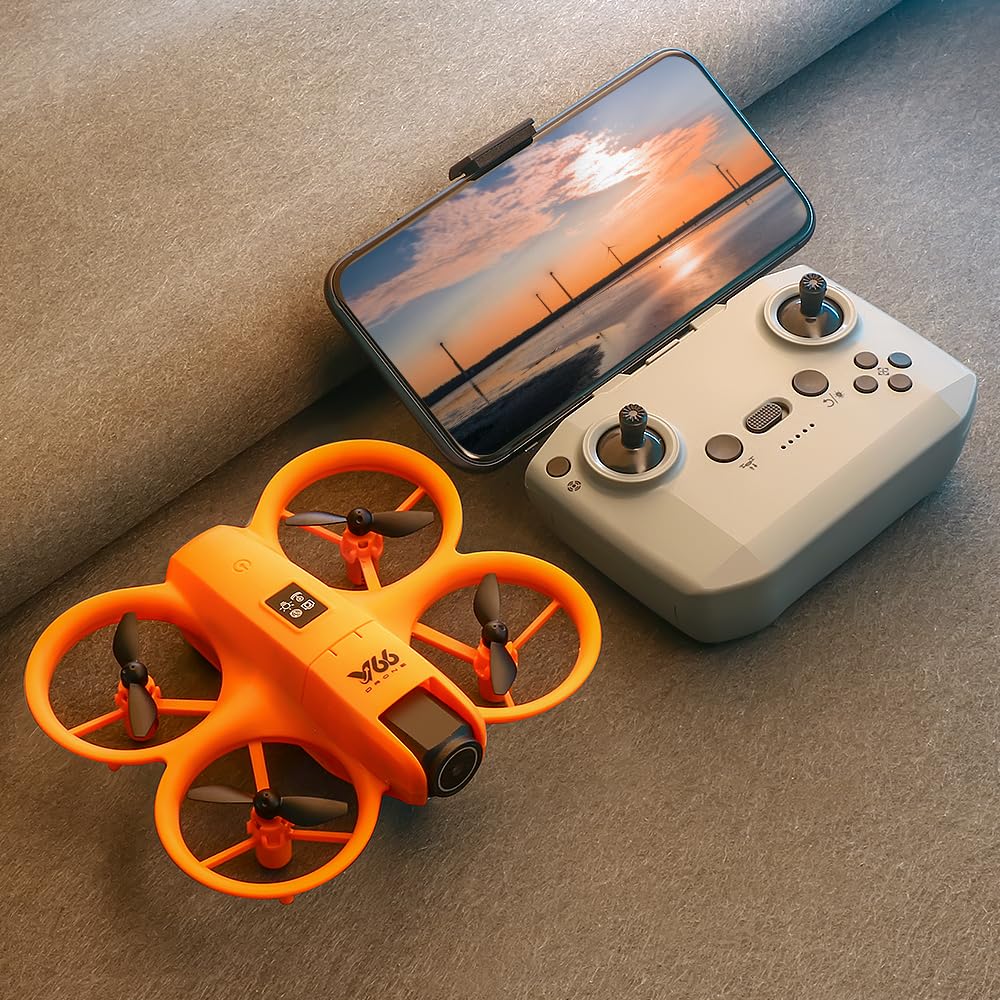RC Small Drone with Dual Cameras, Propeller Guard, Altitude Hold, One-Key Takeoff, 3D Flips, 2 Batteries, Intelligent Obstacle Avoidance, Remote Control Helicopter Airplane, Hovering, APP Control, LED Lights, for Beginners FPV Palm Takeoff Mini Quadcopter