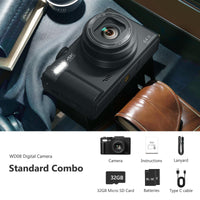 4K Digital Camera for Photography, 64MP Vlogging Camera for YouTube with 3" 180° Flip Screen, 18X Digital Zoom Point and Shoot Camara with 32GB Micro SD Card for Beginner (Black) - Volt-Edge Technologies®