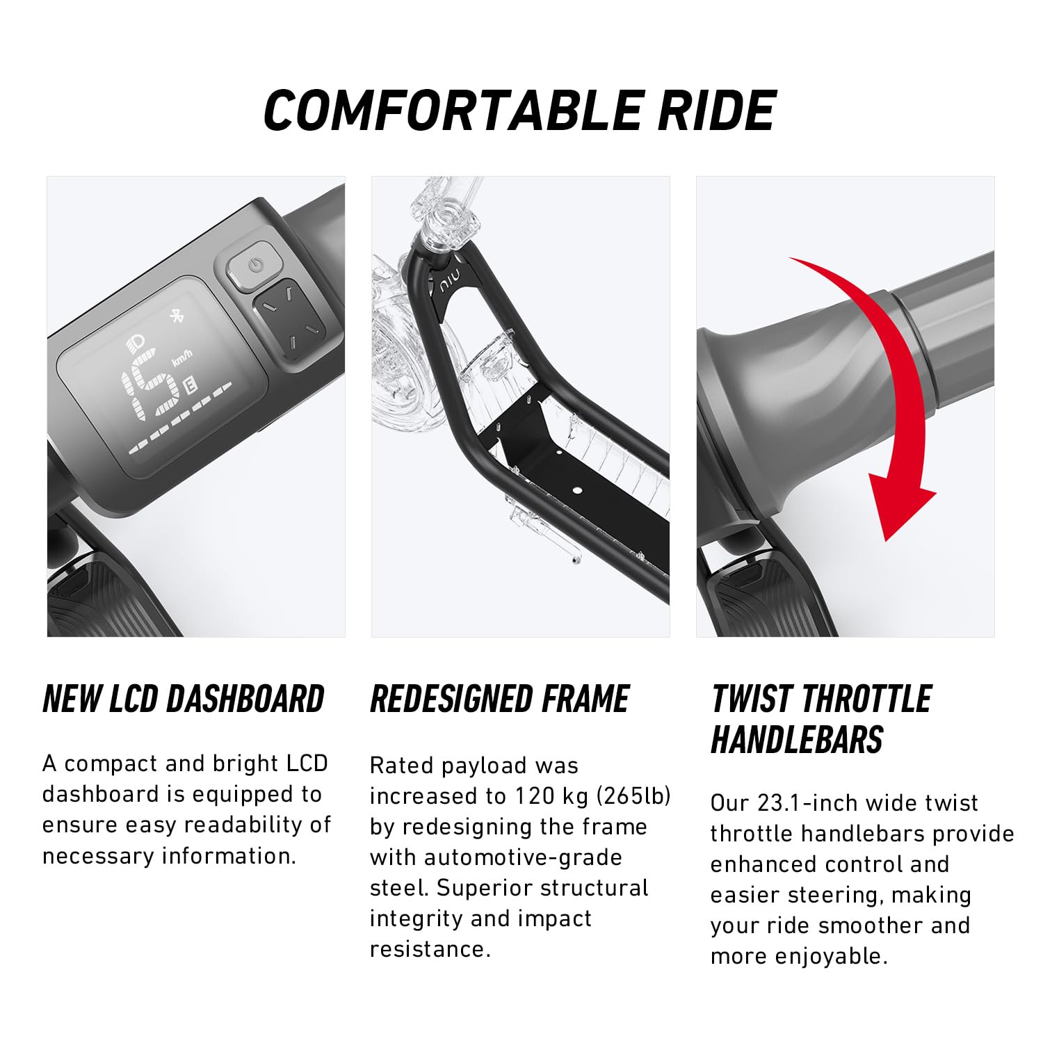 NIU Electric Scooter for Adults - Front Suspension, 600W Max Power, 18 Miles Range, Max Speed 17.4MPH, 9.5'' Pneumatic Tires, Dual Brakes, Easy Folding Portable Commuting Escooter, UL Certified