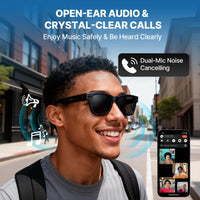 AI Smart Glasses with Camera, 800W HD 1200P Video Recording with Anti-Shake, Real-Time Translation, Object Recognition, Open-Ear Audio for Music & Clear Calls, Bluetooth WiFi App, IP65 Waterproof 32GB