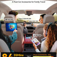 [2025 Ultra-Compact] 84W Retractable Car Charger, [PD 45W] Car Charger USB C for iPhone 16 17 Pro Fast Charging, Car Accessories Travel Essentials Gifts for Women Men for iPhone 17 Air 16 15 14 13 12