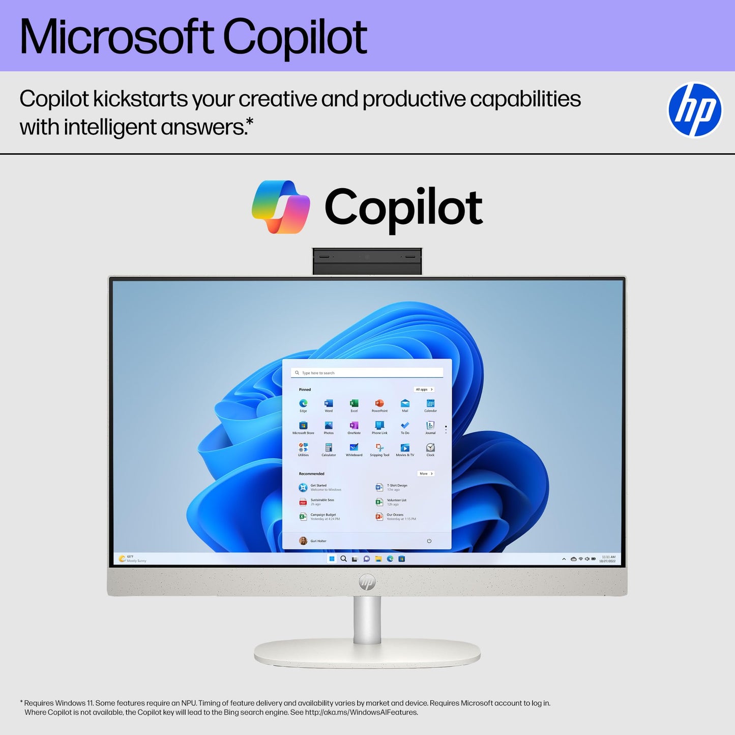 HP 24 Touchscreen All-in-One Desktop Computer for Home and School, Intel Processor, 23.8" FHD Display, 32GB DDR4 RAM, 1TB PCIe SSD, WiFi 6, Bluetooth 5.3, Business AIO, White