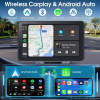 2025 Enhanced Carplay Screen for Car - 7" HD Portable Carplay & Android Auto with Bluetooth, HD Backup Camera, GPS Navigation, Siri, FM Radio, AUX, and Mirror Link – Compatible with All Vehicles