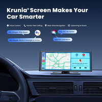 krunia 9.26" Wireless Portable Car Play Screen for Apple CarPlay & Android Auto, OTA Updates, Backup Camera, Mirror Link, 5.0 Bluetooth, Voice Control, GPS Navigation, FM
