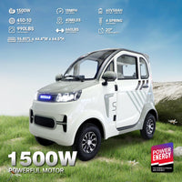 Fully Enclosed Mobility Scooters for Adults, Heavy Duty 4-Wheels 3 Passengers Electric Powered Mobility Scooter for Seniors All Terrains 1500W for Safer Travels Vehicle Car