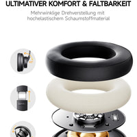 Picun B8 Bluetooth Headphones, 120H Playtime Headphone Wireless Bluetooth with 3 EQ Modes, Low Latency, Hands-Free Calls, Over Ear Headphones for Travel Home Office Cellphone PC Black - Volt-Edge Technologies®