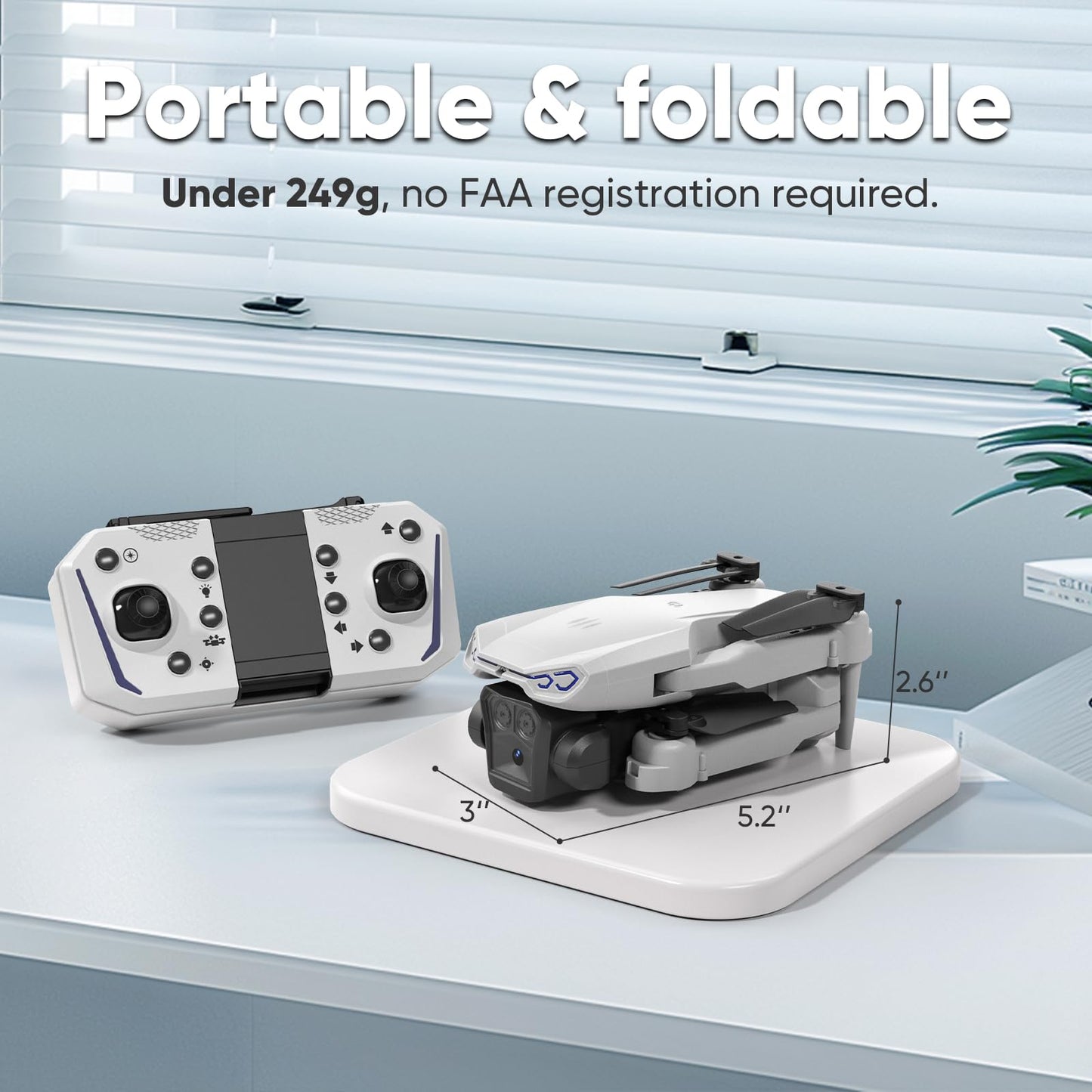 Naseto 1080P HD Foldable Drone with Camera for Adults & Kids, RC Quadcopter with One-Key Takeoff/Landing, Altitude Hold, Waypoint Flight, 360° Flip, 2 Batteries, Easy-to-Fly Toy for Boys and Girls