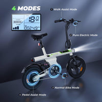 isinwheel U1 Electric Bike for Adults 750W Peak Motor, 20 mph Folding Ebike, 14" Adults Electric Bicycles with Smart Uphill, 280.8Wh Battery, 25 Miles PAS Range, Mini E Bikes for Adult and Teens