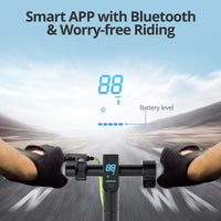 Roinside Electric Scooter for Adults - 8.5" Solid Tires, 350W Motor, Up to 19 MPH and 15 Miles Long-Range Commuting Folding E-Scooter with Dual Braking System and Smart App