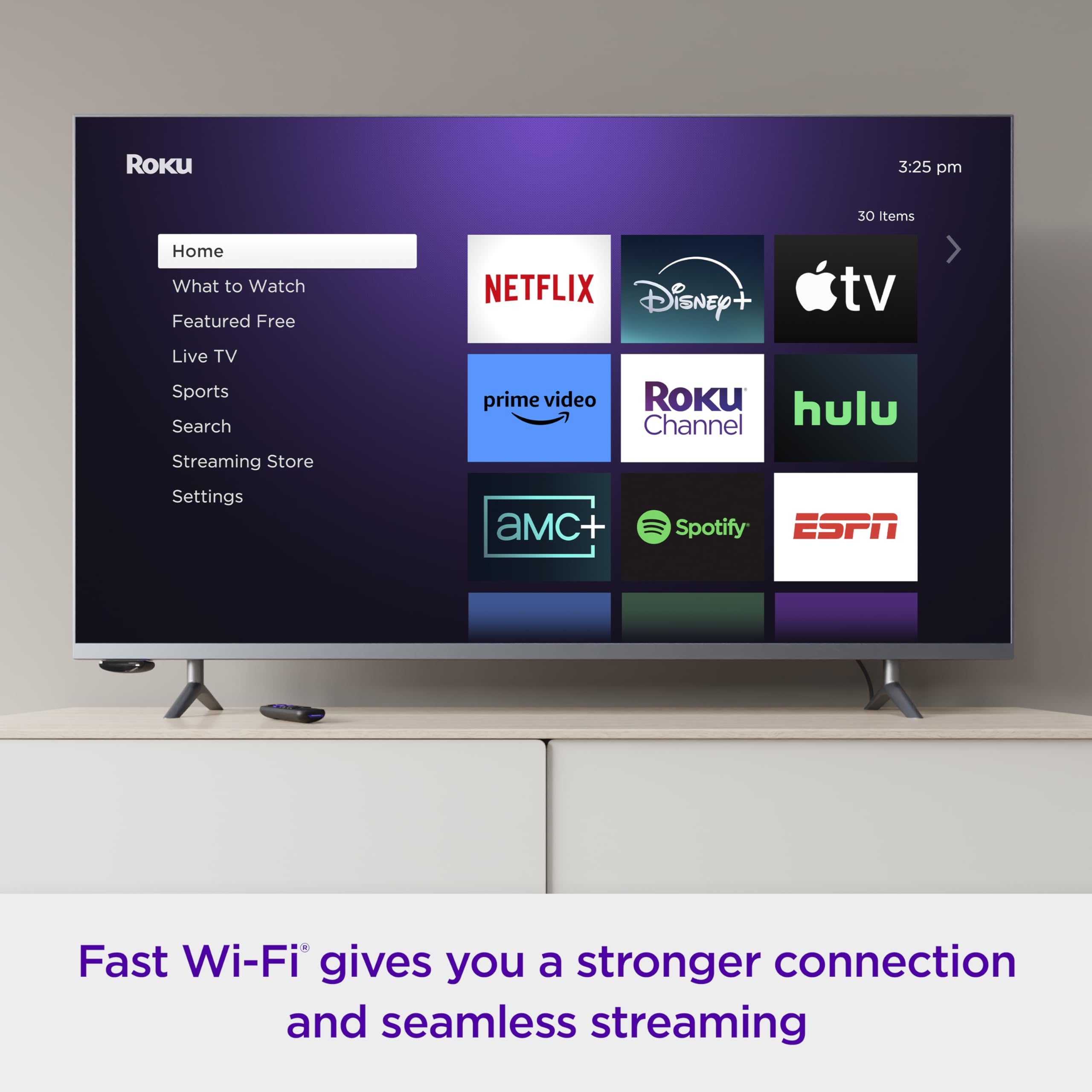 Roku Express 4K+ | Roku Streaming Device 4K/HDR with Voice Remote, Free & Live TV