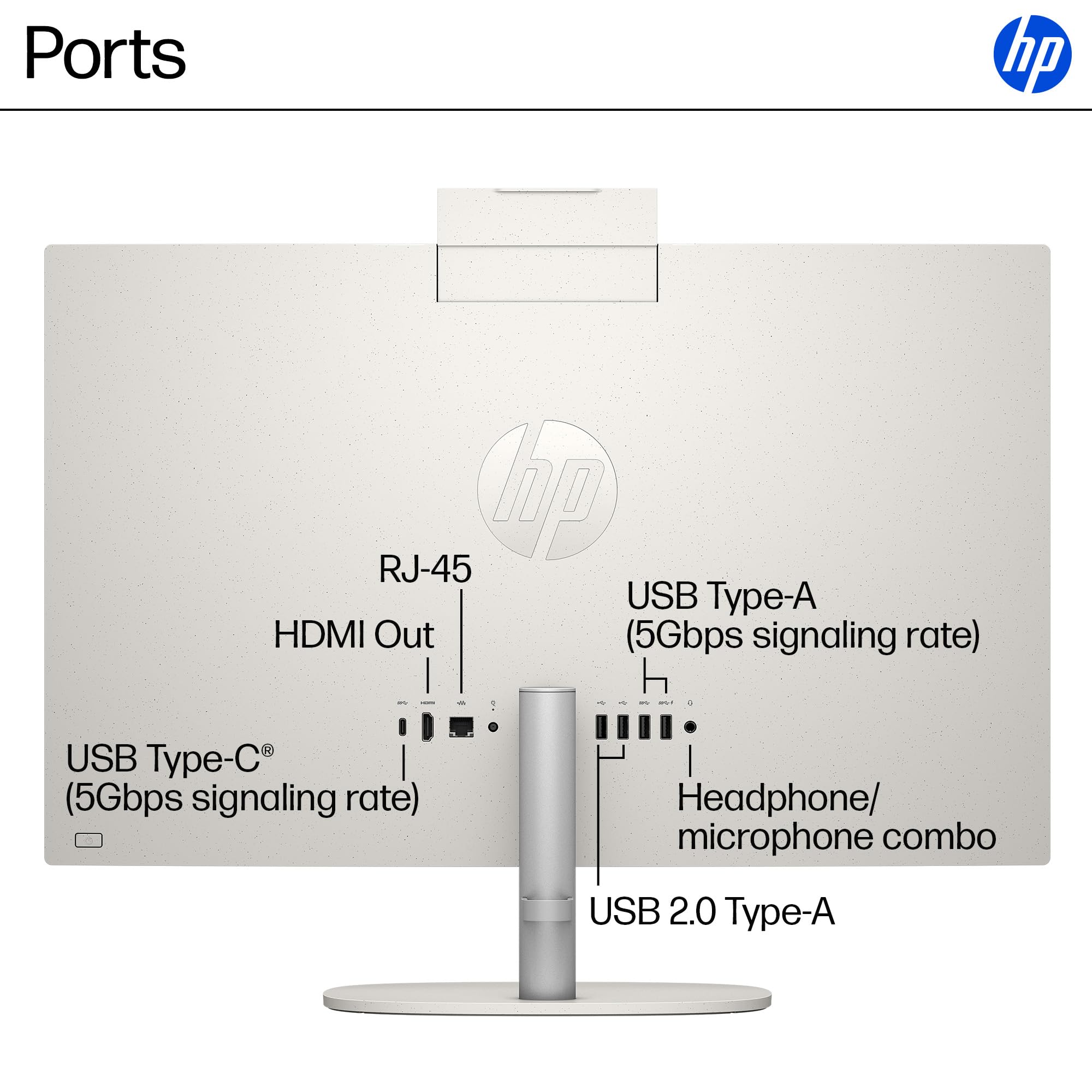 HP 24 Touchscreen All-in-One Desktop Computer for Home and School, Intel Processor, 23.8" FHD Display, 32GB DDR4 RAM, 1TB PCIe SSD, WiFi 6, Bluetooth 5.3, Business AIO, White
