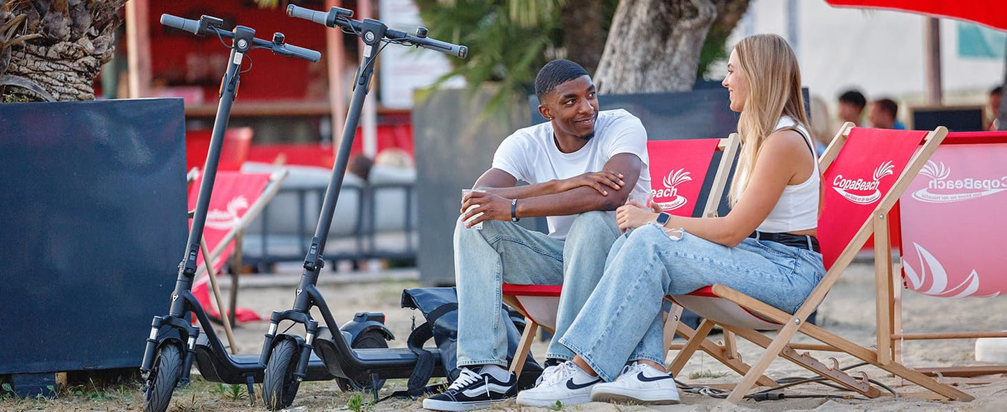 NIU Electric Scooter for Adults - Front Suspension, 600W Max Power, 18 Miles Range, Max Speed 17.4MPH, 9.5'' Pneumatic Tires, Dual Brakes, Easy Folding Portable Commuting Escooter, UL Certified