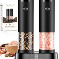 Electric Salt and Pepper Grinder Set Automatic Battery Pepper Mill Shakers Adjustable Coarseness Upgraded Larger Capacity with Led Home and Kitchen Appliances for New House Warming Gifts