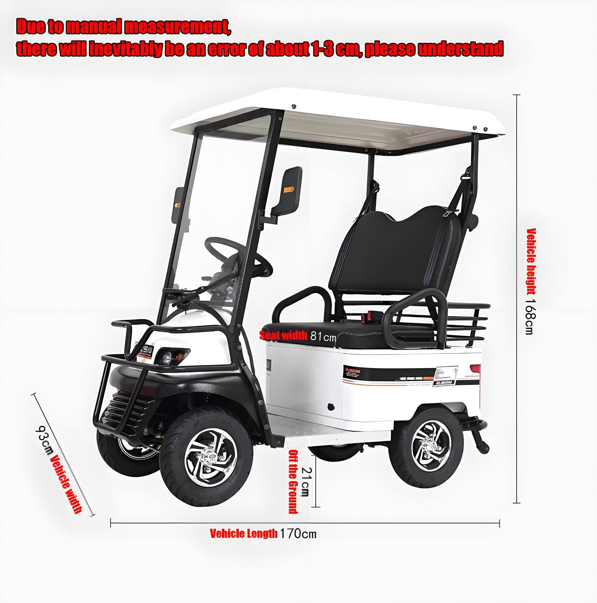 4 Wheel Seniors Adults Travel Mobility Scooter ，2-Seat Electric Golf Cart，All Terrain Recreational Powered Scooters Vehicle 800W Foldable Compact Cruiser Extra Large Portable Capacity Storage Trunk(Ye