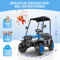 LIGIANT R9 24V Ride on Toys for Big Kids, 4-Seater Kids' Car, Golf Cart Max. Capacity: 264 Lbs, 4WD Ride on Car w/Remote Control, Detachable Awning, Spring Suspension, Music/Story/Power Display