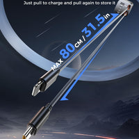 Retractable Car Charger, SUPERONE 99W Car Phone Charger with Cables Fast Charging, USB C Car Charger Adapter for iPhone 17 16 15 14 13 12, Samsung, Black