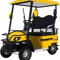 4 Wheel Seniors Adults Travel Mobility Scooter ，2-Seat Electric Golf Cart，All Terrain Recreational Powered Scooters Vehicle 800W Foldable Compact Cruiser Extra Large Portable Capacity Storage Trunk(Ye