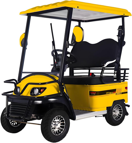 4 Wheel Seniors Adults Travel Mobility Scooter ，2-Seat Electric Golf Cart，All Terrain Recreational Powered Scooters Vehicle 800W Foldable Compact Cruiser Extra Large Portable Capacity Storage Trunk(Ye