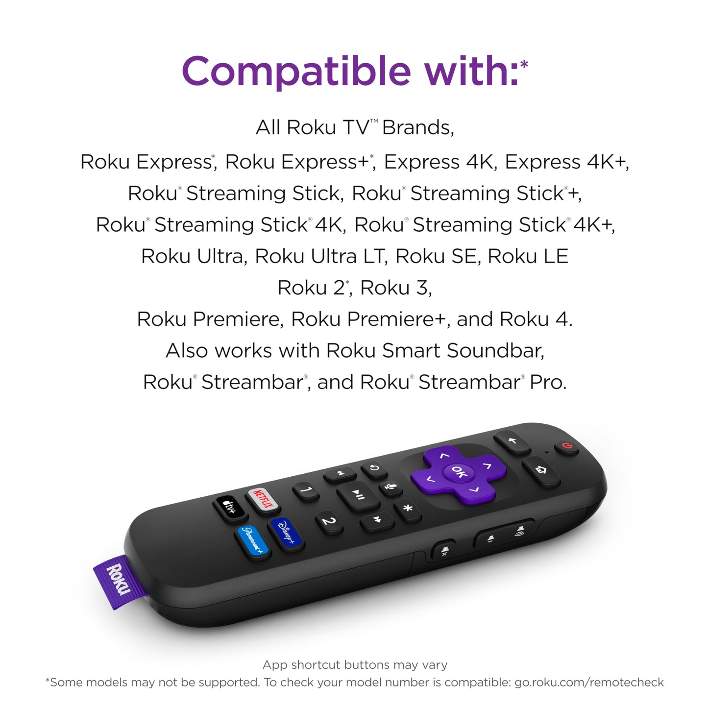 Roku Voice Remote Pro | Rechargeable with Hands-free Voice Controls, Headphone Mode & Lost Device Locator - Compatible with RokuTV, Players & Audio Devices