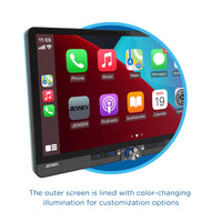 JENSEN J5CA14 14-inch Certified Apple CarPlay Android Auto Wired or Wireless | Maestro & Metra Axxess Ready | Single & Double DIN Car Stereo | SiriusXM Ready | Bluetooth | Front & Rear Camera Inputs